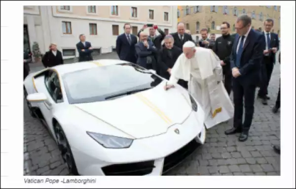 Wow! Pope Francis Gets Lamborghini As Gift, Auctions It To Charity